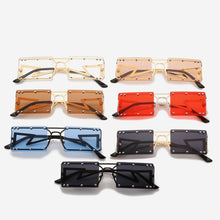 Load image into Gallery viewer, Rimless Rectangle Sunglasses Women  Brand Designer Sun Glasses Rivet Female Punk Spectacle Shades Eyewear Unisex