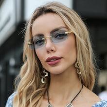 Load image into Gallery viewer, Rimless Rectangle Sunglasses Women Men Shades Brand Designer Gradient UV400 Sun Glasses Retro Frameless Sunglasses