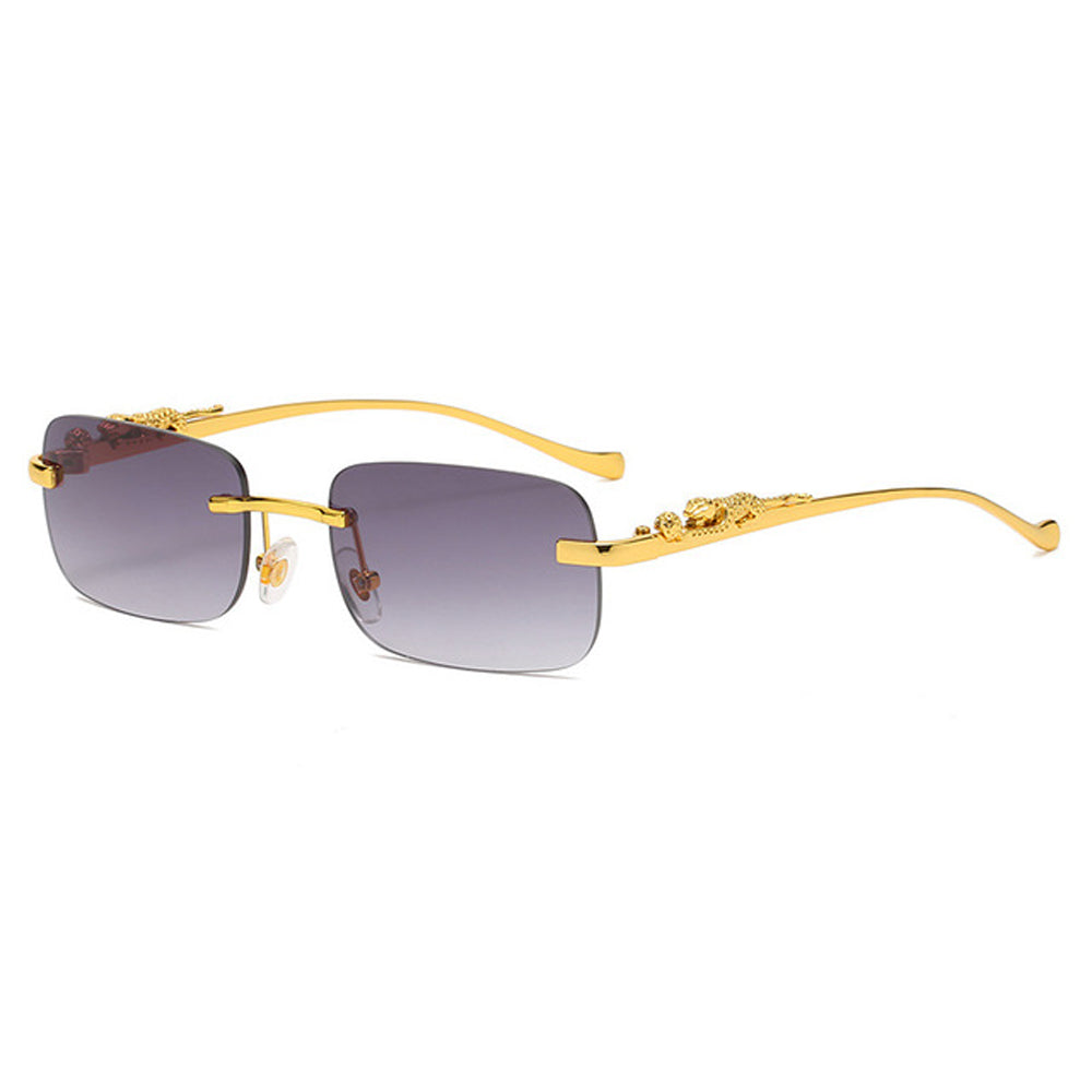 Rimless Rectangle Sunglasses Women Men Shades Brand Designer Gradient UV400 Sun Glasses Retro Frameless Sunglasses