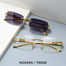 Load image into Gallery viewer, Rimless Rectangle Sunglasses Women Men Shades Brand Designer Gradient UV400 Sun Glasses Retro Frameless Sunglasses
