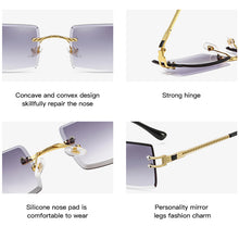 Load image into Gallery viewer, Rimless Rectangle Sunglasses for Women Frameless Square Glasses for Men Ultralight UV400 Eyewear Unisex