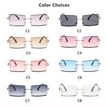 Carica l&#39;immagine nel visualizzatore di Gallery, Rimless Rectangle Sunglasses for Women Trendy Frameless Square Shades for Men Ultralight UV400 Eyewear Unisex