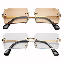 Carica l&#39;immagine nel visualizzatore di Gallery, Rimless Rectangle Sunglasses for Women Trendy Frameless Square Shades for Men Ultralight UV400 Eyewear Unisex