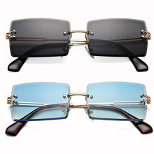 Carica l&#39;immagine nel visualizzatore di Gallery, Rimless Rectangle Sunglasses for Women Trendy Frameless Square Shades for Men Ultralight UV400 Eyewear Unisex