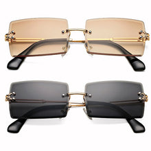 Carica l&#39;immagine nel visualizzatore di Gallery, Rimless Rectangle Sunglasses for Women Trendy Frameless Square Shades for Men Ultralight UV400 Eyewear Unisex
