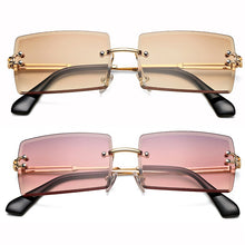 Carica l&#39;immagine nel visualizzatore di Gallery, Rimless Rectangle Sunglasses for Women Trendy Frameless Square Shades for Men Ultralight UV400 Eyewear Unisex