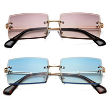 Carica l&#39;immagine nel visualizzatore di Gallery, Rimless Rectangle Sunglasses for Women Trendy Frameless Square Shades for Men Ultralight UV400 Eyewear Unisex