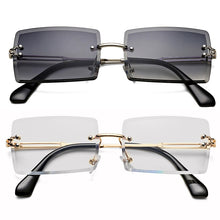 Carica l&#39;immagine nel visualizzatore di Gallery, Rimless Rectangle Sunglasses for Women Trendy Frameless Square Shades for Men Ultralight UV400 Eyewear Unisex