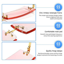 Carica l&#39;immagine nel visualizzatore di Gallery, Rimless Rectangle Sunglasses for Women Trendy Frameless Square Shades for Men Ultralight UV400 Eyewear Unisex