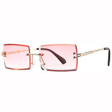 Carica l&#39;immagine nel visualizzatore di Gallery, Rimless Rectangle Sunglasses for Women Trendy Frameless Square Shades for Men Ultralight UV400 Eyewear Unisex