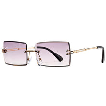 Carica l&#39;immagine nel visualizzatore di Gallery, Rimless Rectangle Sunglasses for Women Trendy Frameless Square Shades for Men Ultralight UV400 Eyewear Unisex