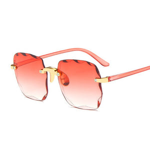 Rimless Square Sunglasses Women Brand Designer Big Frame Gradient Sun Glasses Female Outdoor Mirror Oculos De Sol