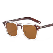 Carica l&#39;immagine nel visualizzatore di Gallery, Rivet Square Sunglasses Men Women Blue Yellow Red Lens UV400 Protection Eyewear Design Gafas De Sol