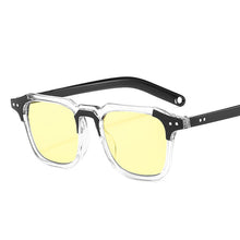 Carica l&#39;immagine nel visualizzatore di Gallery, Rivet Square Sunglasses Men Women Blue Yellow Red Lens UV400 Protection Eyewear Design Gafas De Sol