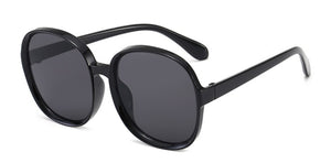 New Round Frame Sunglasses Women Retro Brand Designer Brown Black Oversized Lady Sun Glasses Female Fashion Outdoor Driving