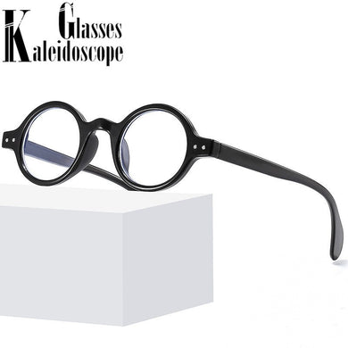 Round Glasses Frame Women Men Small Frames Computer Optical Eyeglasses Vintage Brand Designer Leopard Black Glass Clear Lens
