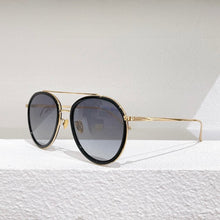 Load image into Gallery viewer, Round Gold Metal Black Gray Pink Frame Silver Reflective Gradient Lens Women&#39;s Sunglasses LFL426  Men&#39;s Glasses