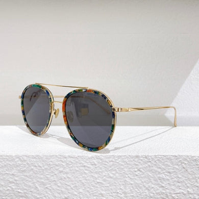 Occhiali da sole rotondi in metallo dorato nero grigio rosa montatura argento lenti sfumate riflettenti occhiali da sole da donna LFL426 occhiali da uomo