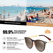 Load image into Gallery viewer, Round Polarized Sunglasses Men TR90 Frames Black Sun Glasses Shades for Women Eyewear lunette de soleil femme