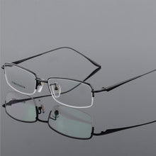 Load image into Gallery viewer, Semi Rim Pure Titanium Eyeglasses Frame for Men Optical Glasses Frame Prescription Half-rim Eyewear Business Spectacles