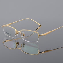Load image into Gallery viewer, Semi Rim Pure Titanium Eyeglasses Frame for Men Optical Glasses Frame Prescription Half-rim Eyewear Business Spectacles