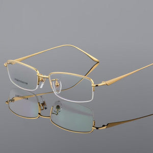 Semi Rim Pure Titanium Eyeglasses Frame for Men Optical Glasses Frame Prescription Half-rim Eyewear Business Spectacles