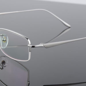 Semi Rim Pure Titanium Eyeglasses Frame for Men Optical Glasses Frame Prescription Half-rim Eyewear Business Spectacles