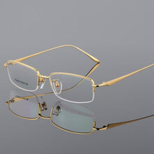 Load image into Gallery viewer, Semi Rim Pure Titanium Eyeglasses Frame for Men Optical Glasses Frame Prescription Half-rim Eyewear Business Spectacles
