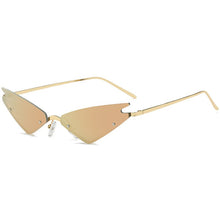 Load image into Gallery viewer, Small Cat Eye Sunglasses For Women Brand Designer Half Frame Red Mirror Eyewear Female Triangle Glasses Shades Men UV400