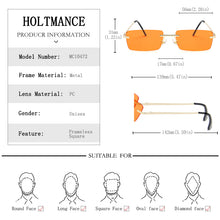 Load image into Gallery viewer, Small Rectangle Sunglasses Women Rimless Sunglasses  Lady Square Shades Ocean Color Ins Sun Glasses Men UV400