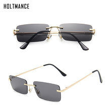 Load image into Gallery viewer, Small Rectangle Sunglasses Women Rimless Sunglasses  Lady Square Shades Ocean Color Ins Sun Glasses Men UV400