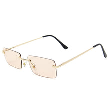 Load image into Gallery viewer, Small Rectangle Sunglasses Women Rimless Sunglasses  Lady Square Shades Ocean Color Ins Sun Glasses Men UV400