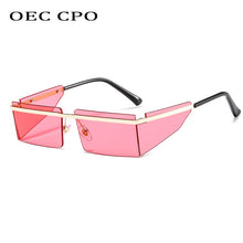 Carica l'immagine nel visualizzatore di Gallery, New Small Rimless Sunglasses Women Fashion Punk Square Sunglasses Men Eyewear Retro Rectangle Glasses For Female Shades UV400