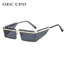 Carica l'immagine nel visualizzatore di Gallery, New Small Rimless Sunglasses Women Fashion Punk Square Sunglasses Men Eyewear Retro Rectangle Glasses For Female Shades UV400