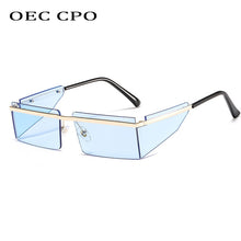 Carica l'immagine nel visualizzatore di Gallery, New Small Rimless Sunglasses Women Fashion Punk Square Sunglasses Men Eyewear Retro Rectangle Glasses For Female Shades UV400