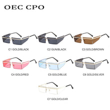 Carica l'immagine nel visualizzatore di Gallery, New Small Rimless Sunglasses Women Fashion Punk Square Sunglasses Men Eyewear Retro Rectangle Glasses For Female Shades UV400