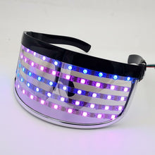 Load image into Gallery viewer, Sound Active  Silver Led Visor Sunglasses