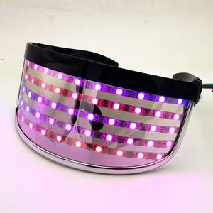 Sound Active  Silver Led Visor Sunglasses