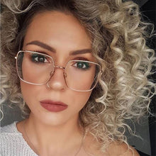 Carica l'immagine nel visualizzatore di Gallery, Spectacles Square Transparent Glasses Women Vintage Round Computer Anti blue Eyeglasses Ladies Fashion Retro Clear