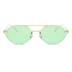 Spot  European and American Men's and Women's Sunglasses Light Color Ocean Slice Diamond Sunglasses