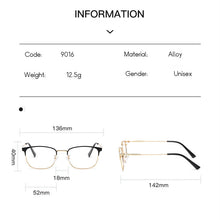 Load image into Gallery viewer, Square Photochromic Grey &amp; Anti Blue Ray Glasses, Women Sunglasses Men&#39;s Blue Rays Blocking Eyeglass for Computer A9016
