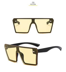 Square Sunglasses Men Women 2023 Brand Designer Mirror Silver Black Blue Sun Glasses For Male Luxulry Eyewear UV400