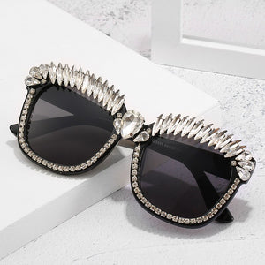 Square Sunglasses Mens Designer Rhinestones Shades for Women Retro Classic Eyewear Cool Street Sunglass