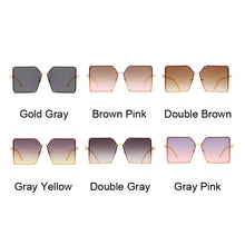 Load image into Gallery viewer, Square Sunglasses Women Brand Designer Gradient Frameless Sun Glasses Metal Chain Temples Oversized Oculos De Sol