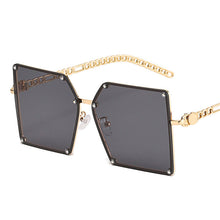 Load image into Gallery viewer, Square Sunglasses Women Brand Designer Gradient Frameless Sun Glasses Metal Chain Temples Oversized Oculos De Sol