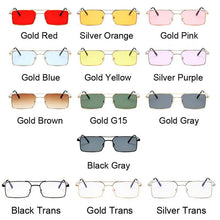 Carica l&#39;immagine nel visualizzatore di Gallery, Square Sunglasses Women Double Bridge Design Sun Glasses Women Metal Small Frame Colorful Oculos De Sol