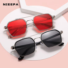 Load image into Gallery viewer, Square  Women&#39;s Sunglasses Metal Big Frame Sun Glasses Women Retro Double Bridge Eyewear Men For 2023