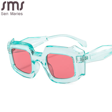 Steampunk Square Sunglasses For Women Men Punk Irregular Sun Glasses UV400 Eyewear Tint Shades Eyeglasses