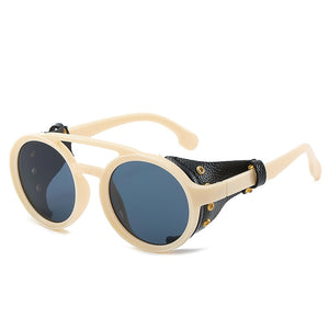 Steampunk Sunglasses Brand Design Round Sunglass Men Women Vintage Punk Sun glasses UV400 Shades Eyewear Oculos de sol