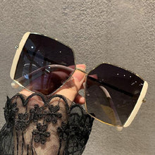 Load image into Gallery viewer, Street Style Personality Sunglasses Female Sunglasses Ins Big Frame Square Metal Trendy Sunglasses